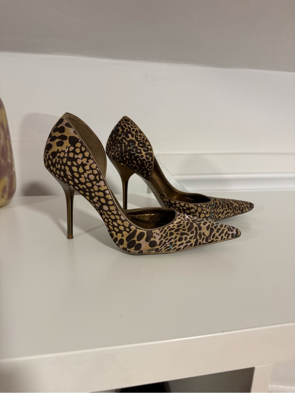Leopard Print Pointed Toe Stiletto Pumps - Women